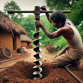 Making Bore-Hole using Auger